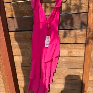 Show Me Your MuMu Vibrant Pink Asymmetrical Dress